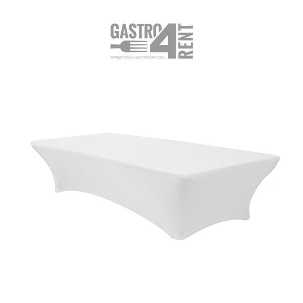 Pokrowiec elastyczny na stół prostokątny 150 cm biały