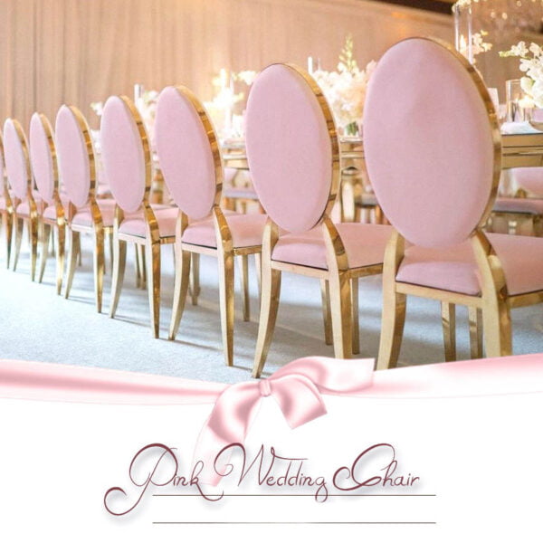 Krzesło weselne glamour różowe  pudrowy  róż