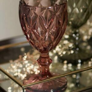 Różowy Kieliszek do wina  kryształ 220 ml